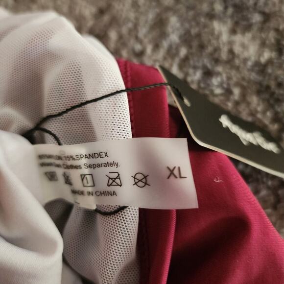 Aqua Eve Tankini Top Women Swimsuit XL Bandeau Removable Strap - Picture 6 of 9